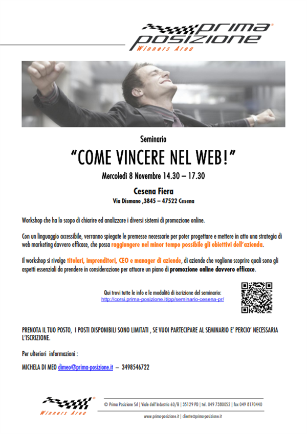 “COME VINCERE NEL WEB!”